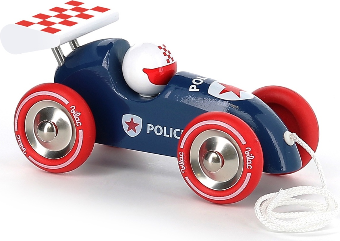 Vilac Tahací závodní auto s křídlem policejní