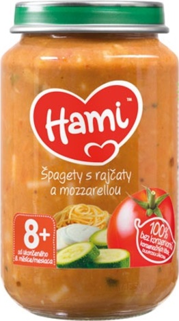 HAMI Špagety s rajčaty a mozarellou (200 g) - zeleninový příkrm