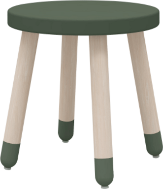 Flexa Dřevěná židle bez opěradla pro děti tmavě zelená Dots