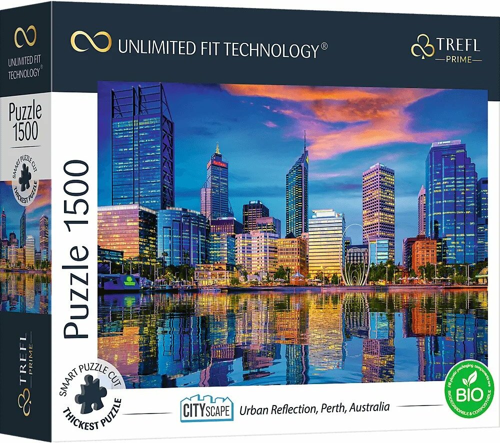 Trefl Prime puzzle 1500 UFT - Panorama města: Odraz velkoměsta, Perth,Australia