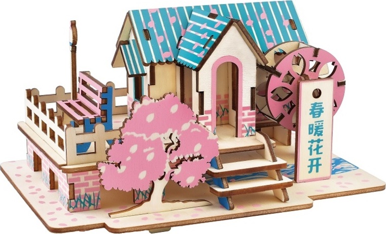 Woodcraft Dřevěné 3D puzzle Jarní dům