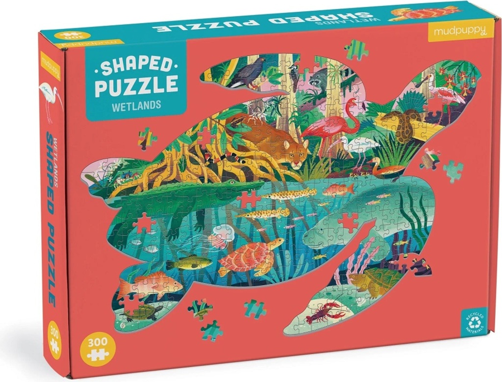 Mudpuppy Puzzle Mokřady ve tvaru želvy 300 dílků
