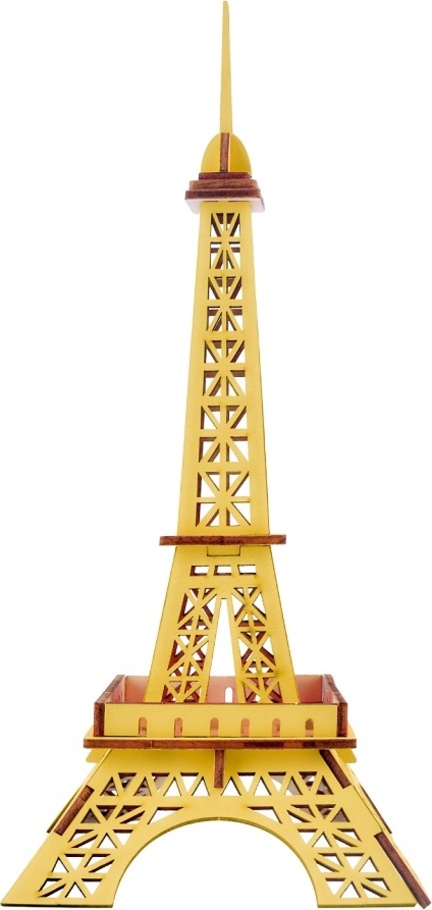 Woodcraft Dřevěné 3D puzzle Eiffelova věž žlutá