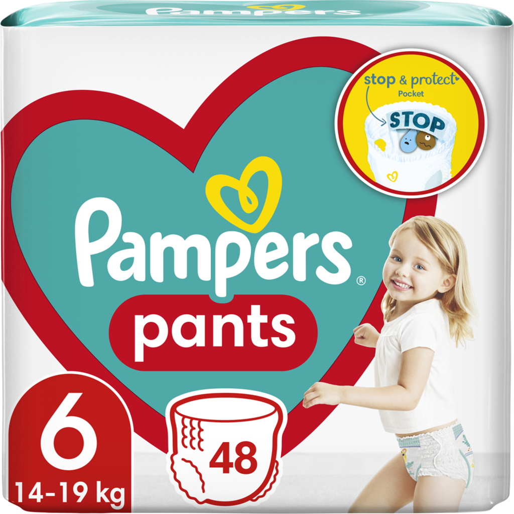 PAMPERS Plenky kalhotkové Active Baby Pants vel. L 6 (48 ks) 14-19 kg