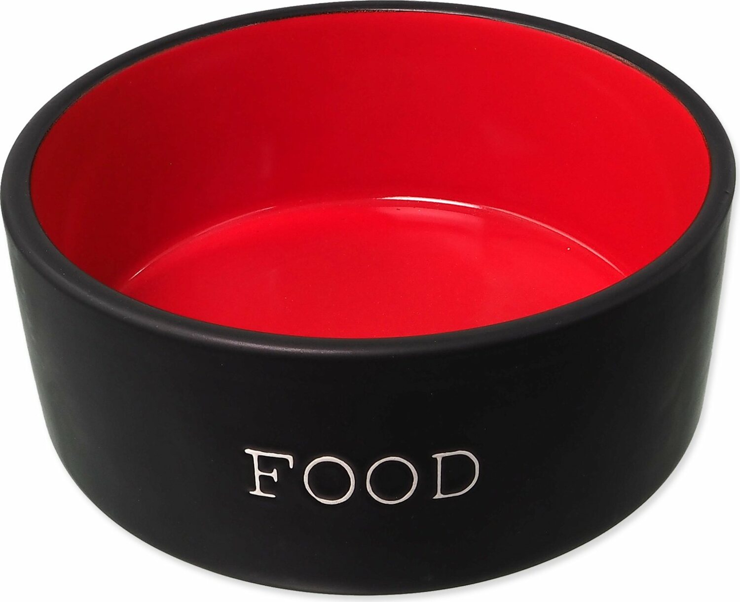 Miska Dog Fantasy keramická FOOD černá/červená 16x6, 5cm, 850ml