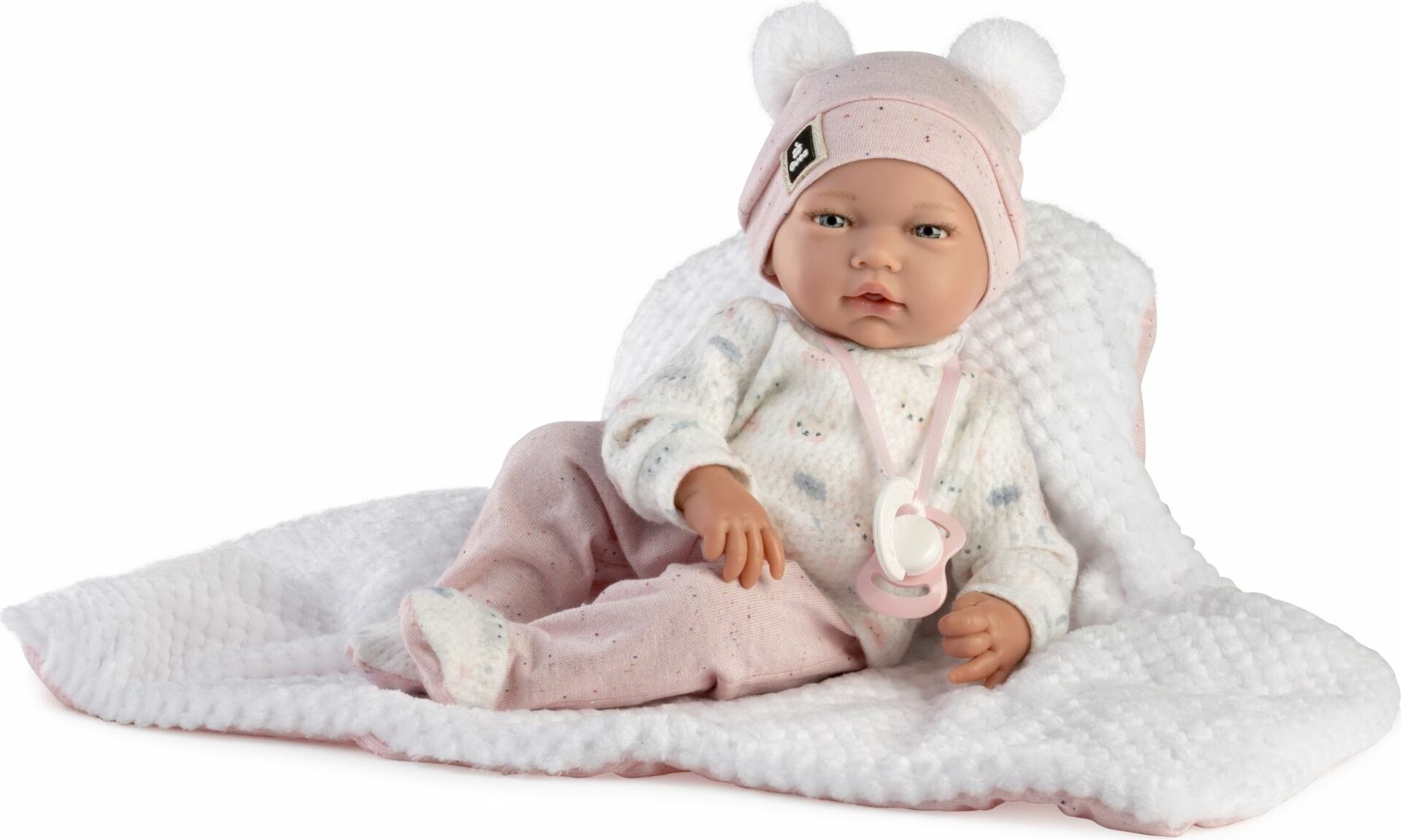 Guca 886 GALA - realistická panenka miminko s měkkým látkovým tělem - 38 cm