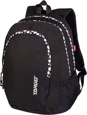 Studentský batoh Target, Barva černá, tečkovaný zip