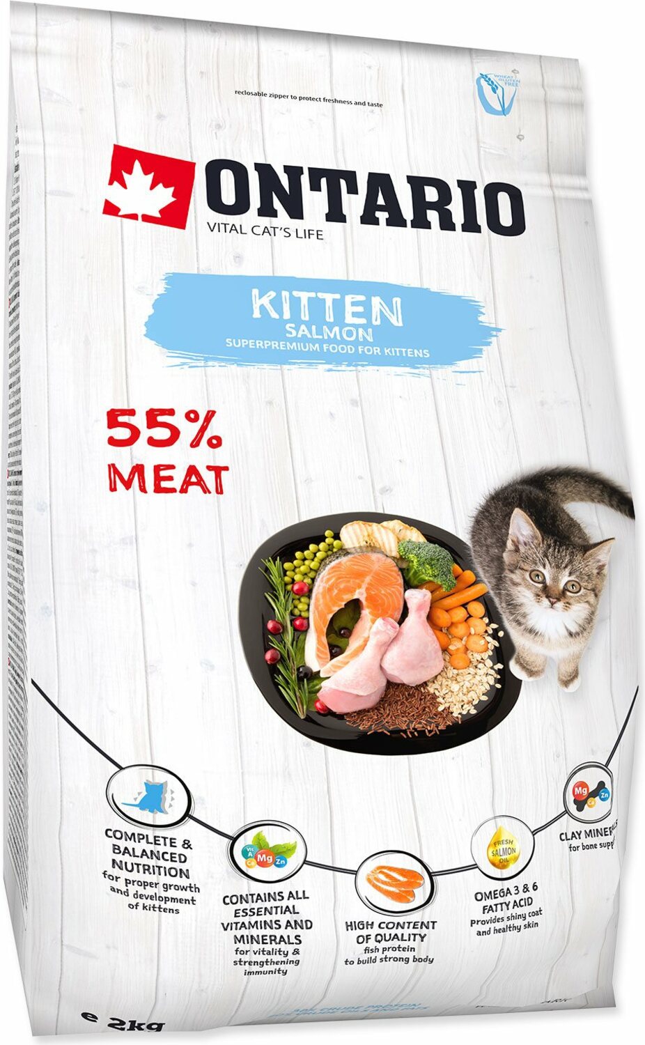 Krmivo Ontario Kitten Salmon 2kg