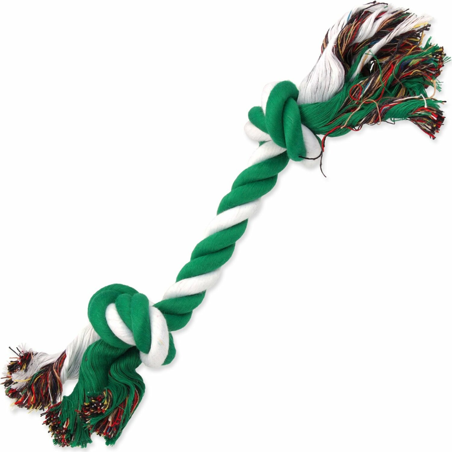 Hračka Dog Fantasy uzel bavlněný zeleno-bílý 2 knoty 30cm