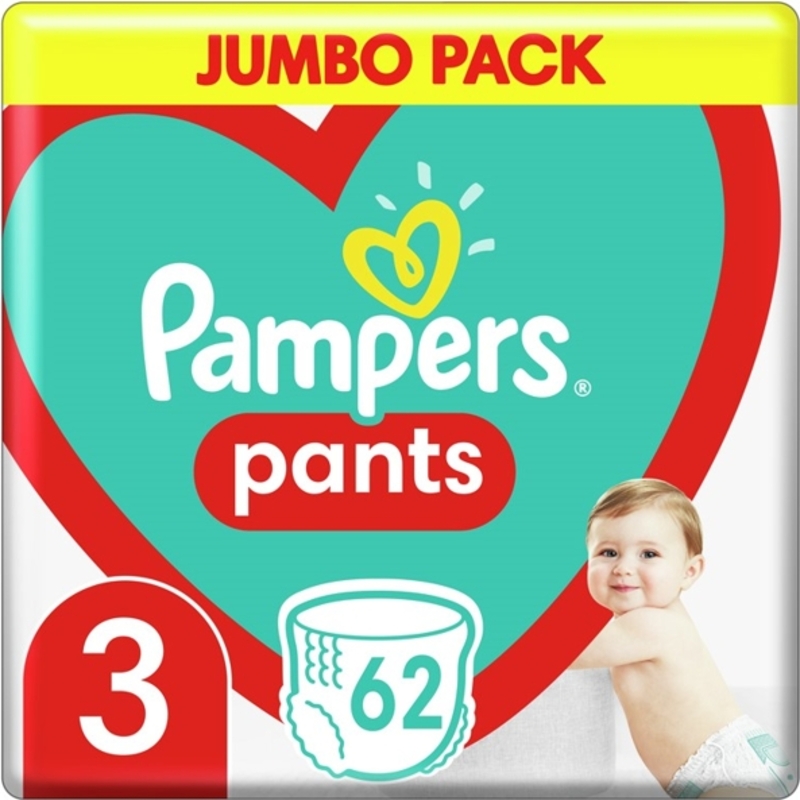 PAMPERS Pants 3 (6-11 kg) 62 ks Jumbo pack - plenkové kalhotky