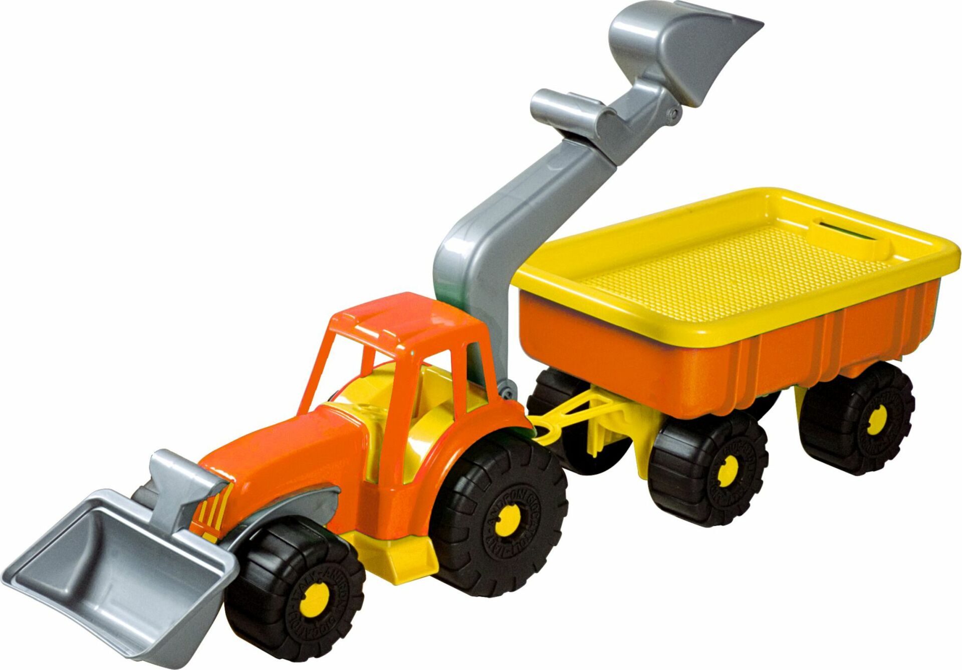 Androni Traktorový nakladač s vlekem Power Worker - délka 58 cm, oranžový