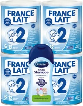 France Lait 2 následná mléčná kojenecká výživa od 6-12 měsíců 4x400g + Bübchen baby
