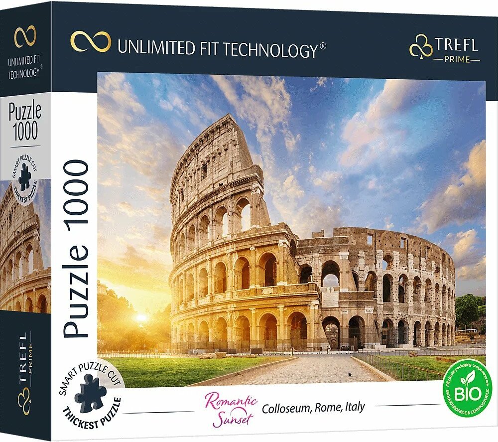 Trefl Prime puzzle 1000 UFT - Romantický západ slunce: Koloseum v Římě, Itálie