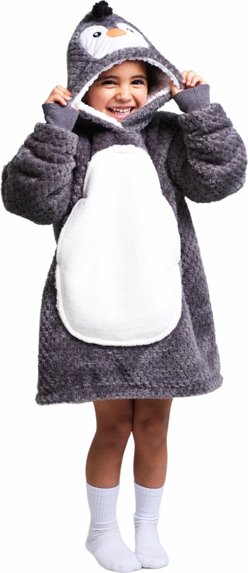 Cozy Noxxiez CH303 Tučňák - hřejivá televizní mikinová deka s kapucí pro děti 3-6 let