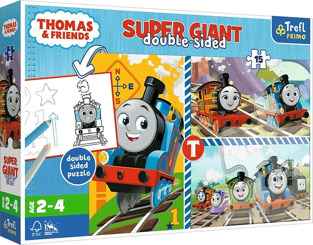 Trefl Puzzle 15 GIANT - Tomové hry / Thomas and Friends