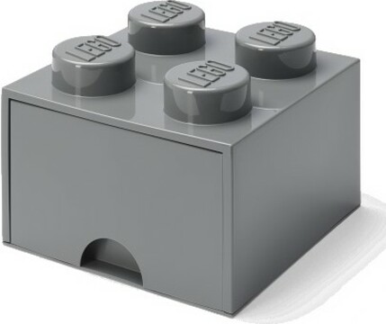 LEGO® úložný box 4 - se zásuvkou tmavě šedý 250 x 250 x 180 mm