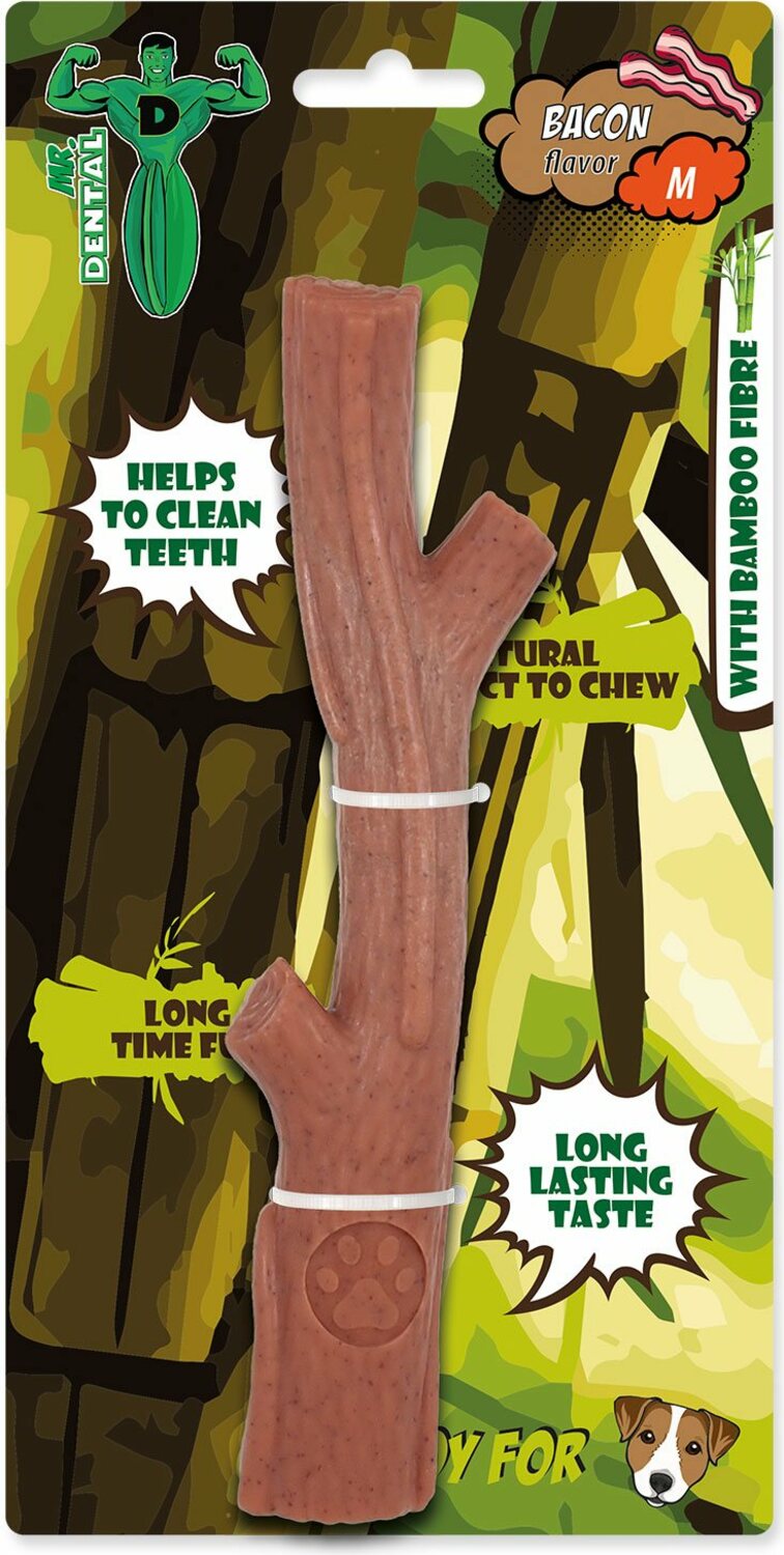 Hračka Mr. Dental žvýkací bambone hůlka slanina M