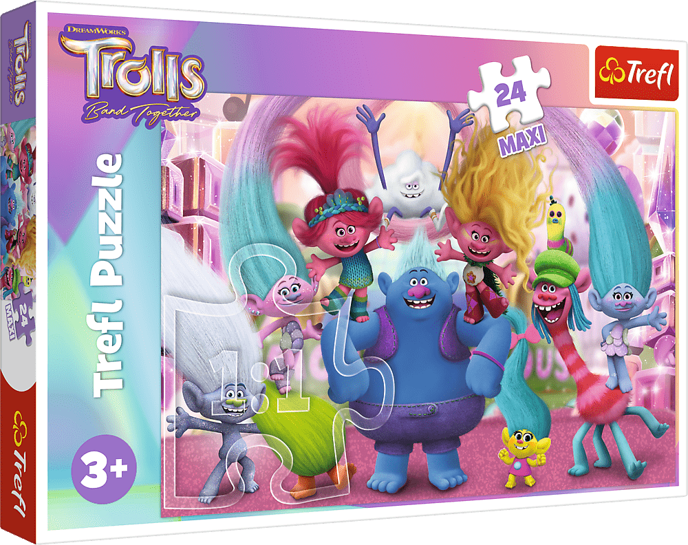 Trefl Puzzle 24 Maxi - Ve světě Trollů / Universal Trolls 3 (2023)