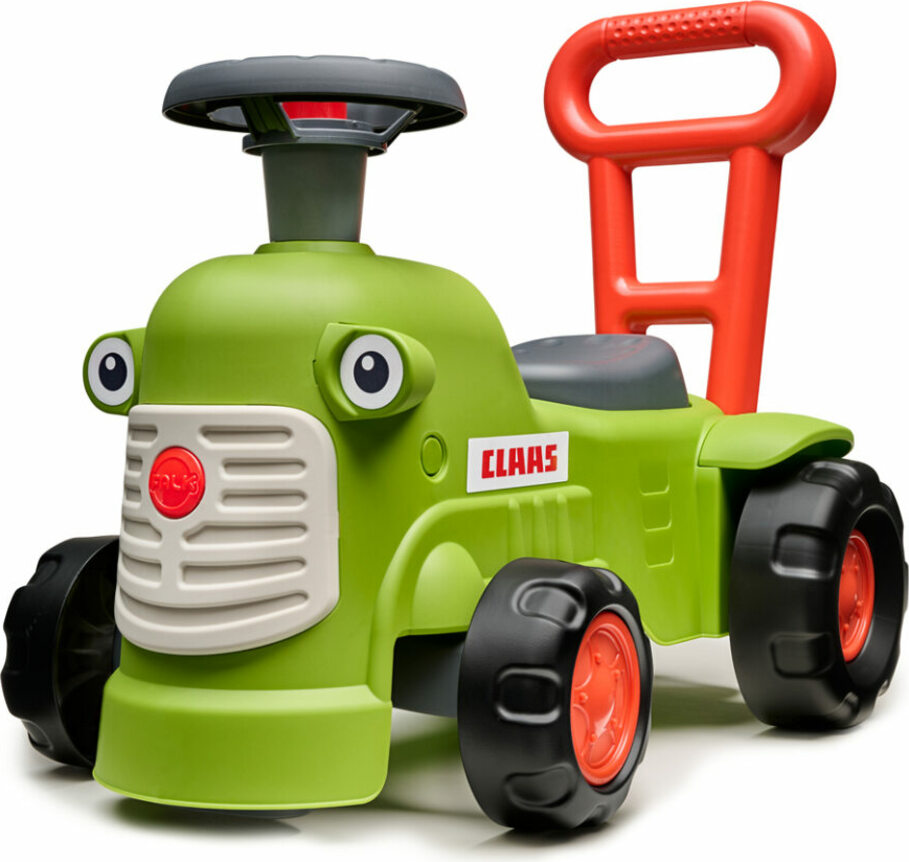 Falk Odrážedlo a chodítko 2v1 traktor Claas světle zelený s volantem