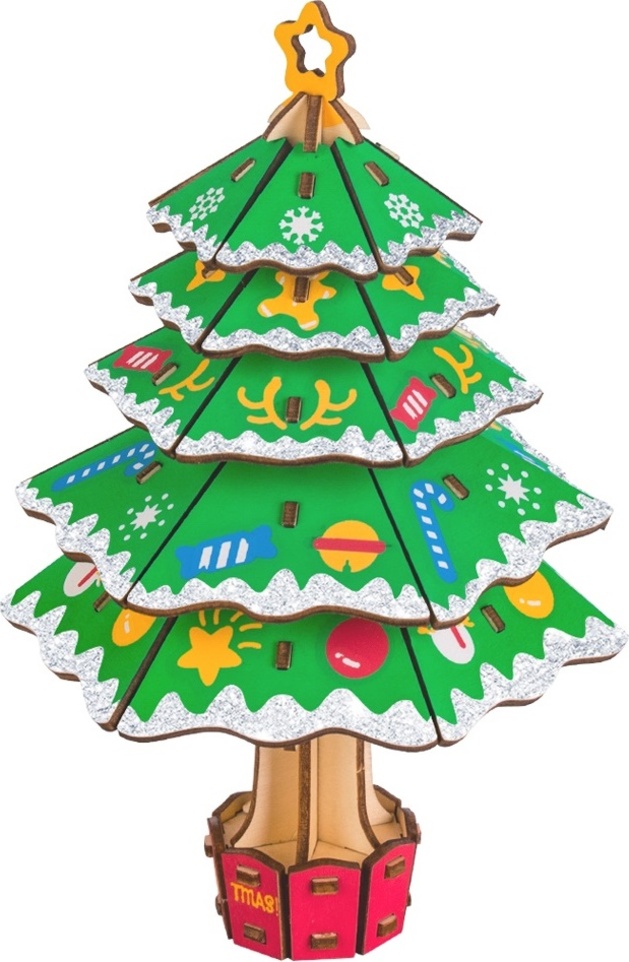 Woodcraft Dřevěné 3D puzzle Vánoční strom