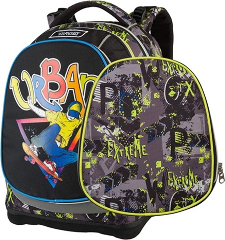 Školní batoh Target, Urban Jump, šedo-žluté vzory