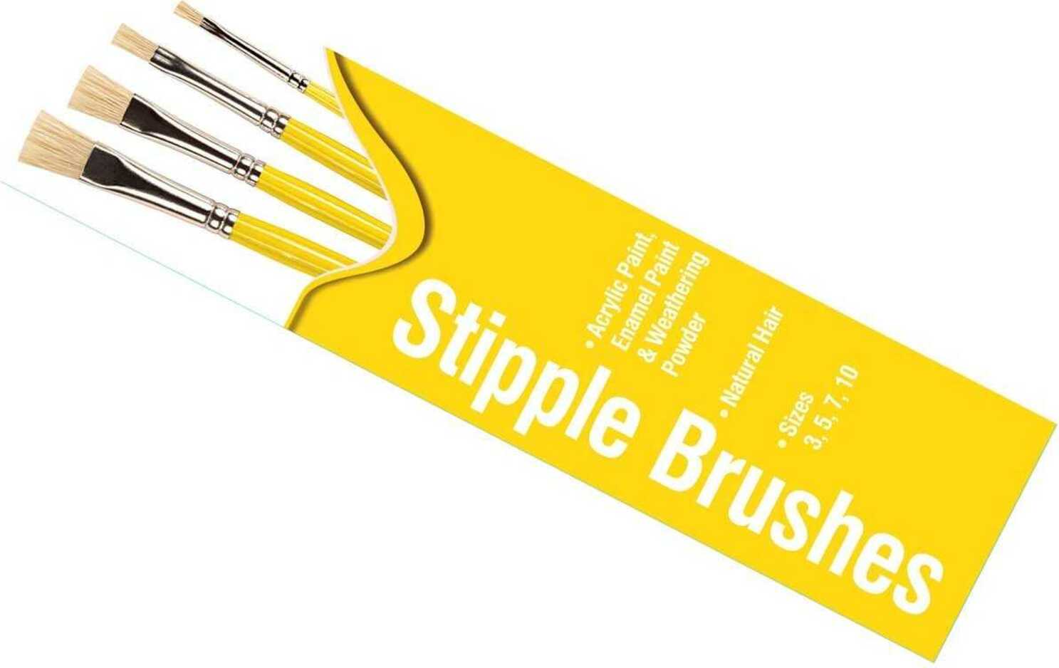HUMBROL Stipple Brush pack AG430 - sada plochých štětců (velikost 3/5/7/10)