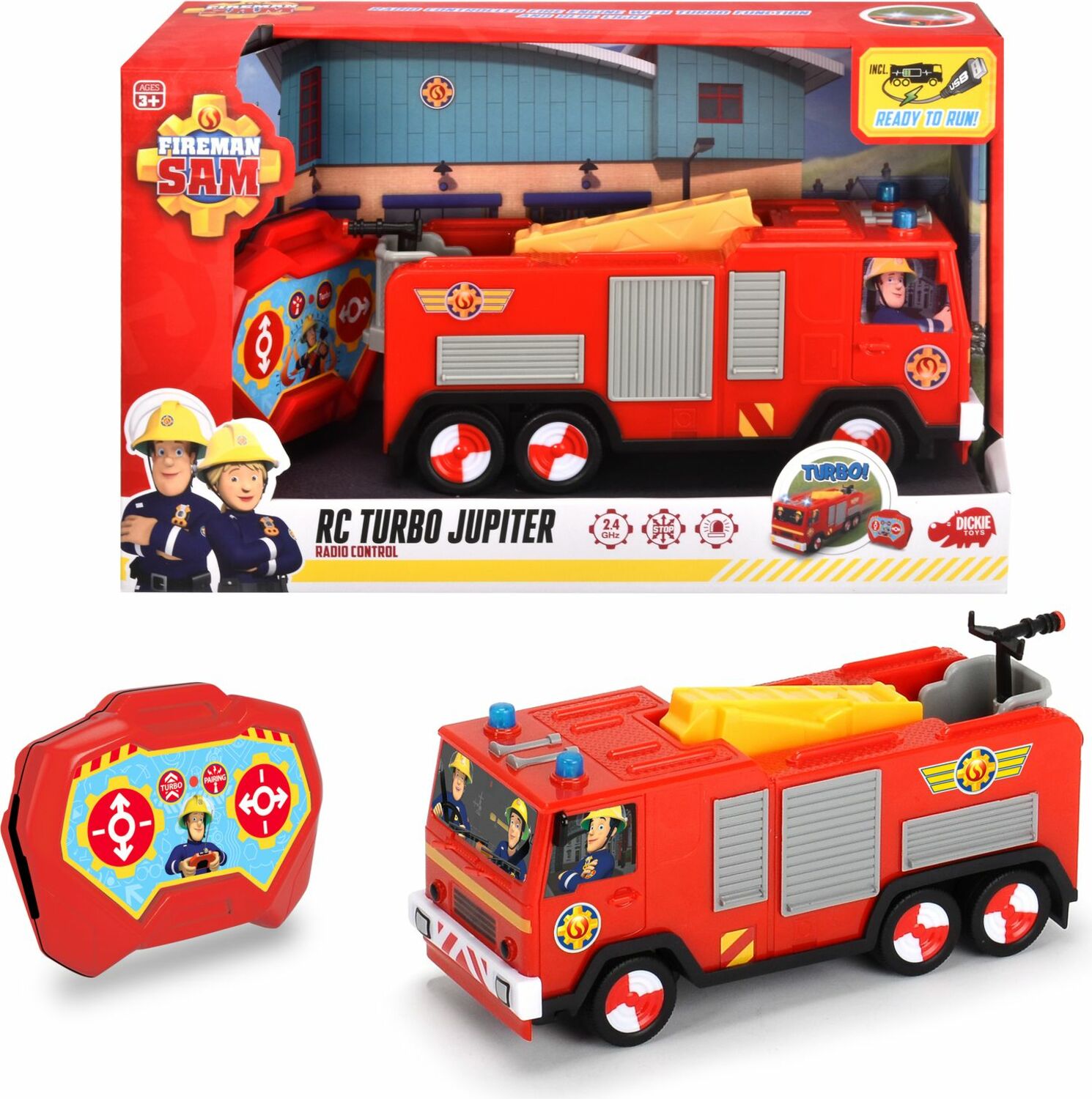 Dickie Toys Feuerwehrmann Sam Jupiter Funkferngesteuertes Feuerwehrauto Turbo To 