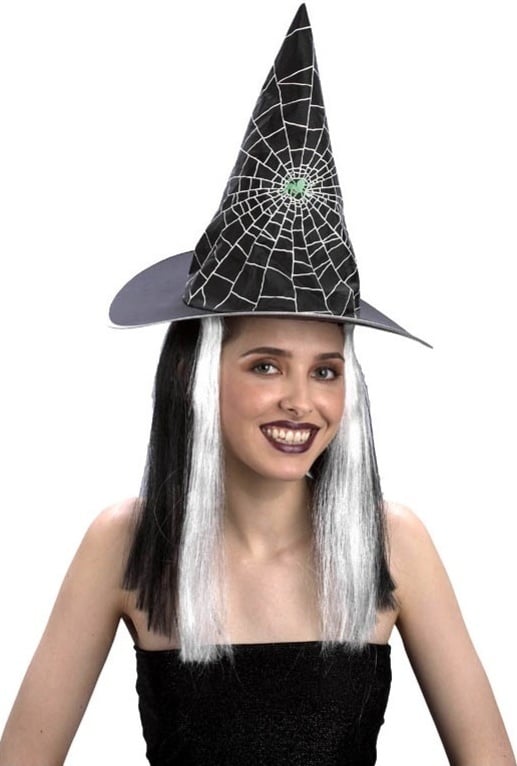 Klobouk Čarodějnice s vlasy