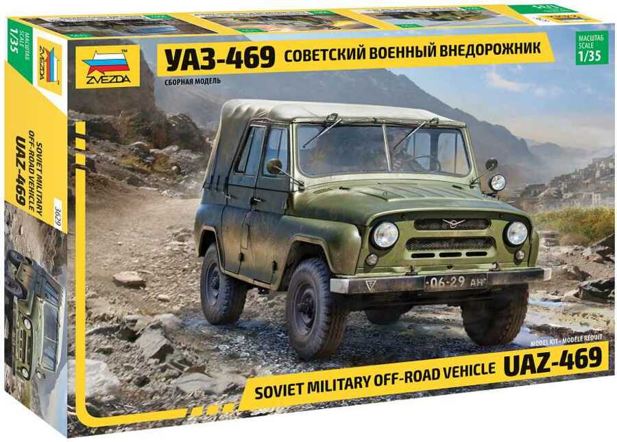 Model kit military 3629 - UAZ-469 Sovět 4WD off-road vehicle (1:35)