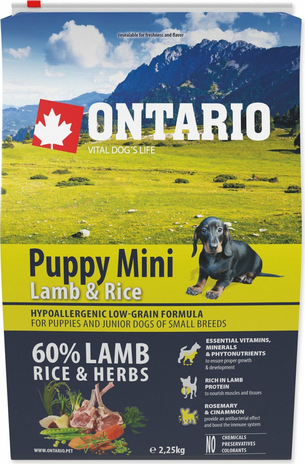 Krmivo Ontario Puppy Mini Lamb & Rice 2,25kg
