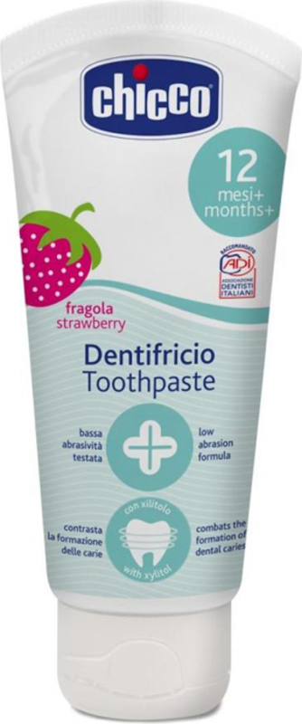 CHICCO Pasta zubní Jahoda bez fluoru 50ml, 12m+