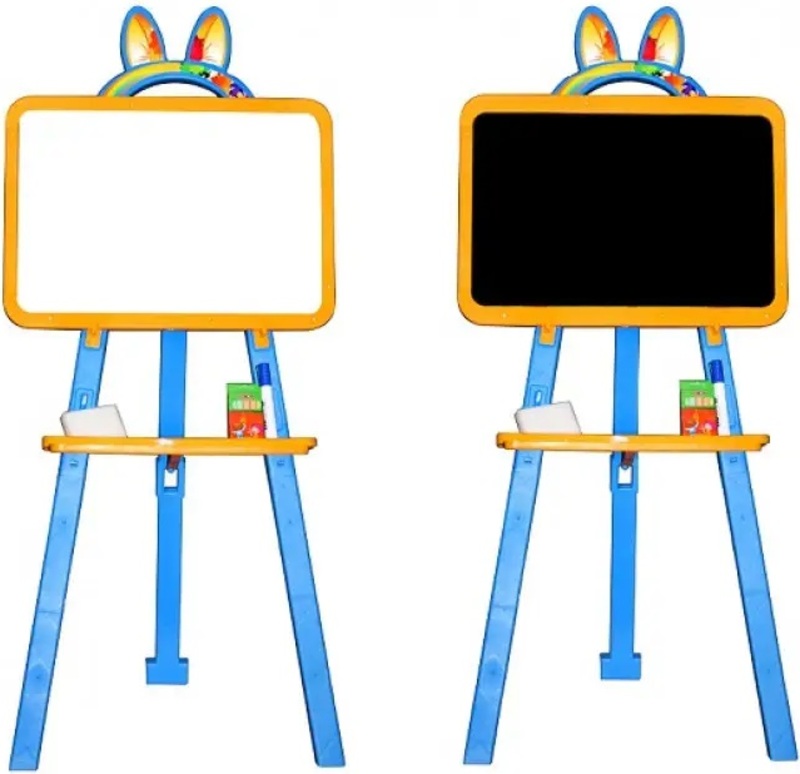 Doloni tabuľa obojstranná ( magnetická / kresliaca ) 35cm x 48cm x 7cm - modro-žltá