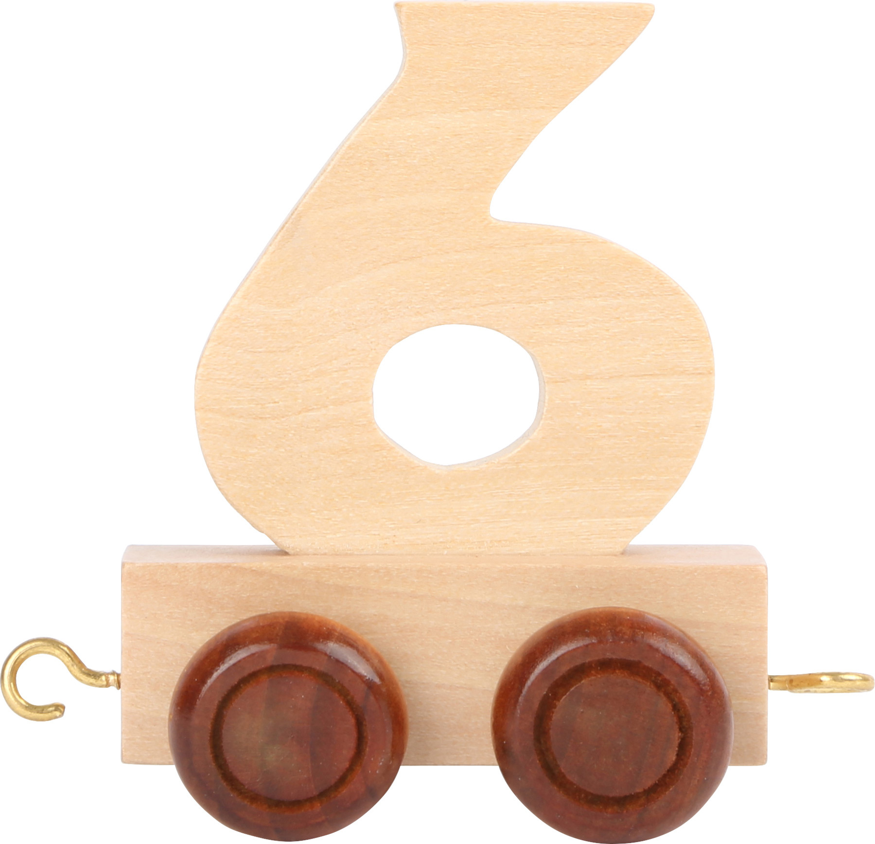 Vagónik dřevěné vláčkodráhy - přírodní číslice - číslo 6