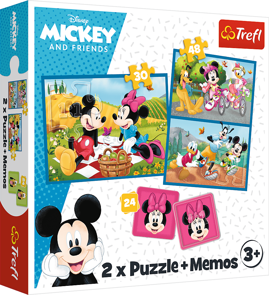 Trefl Puzzle 2v1 + pexeso - Seznamte se s Disney hrdiny