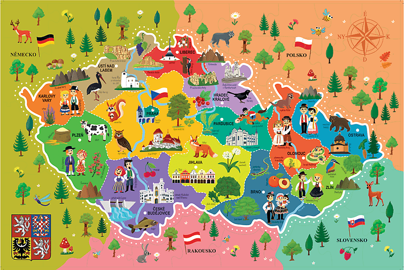 Trefl Vzdělávací puzzle - Mapa České republiky CZ