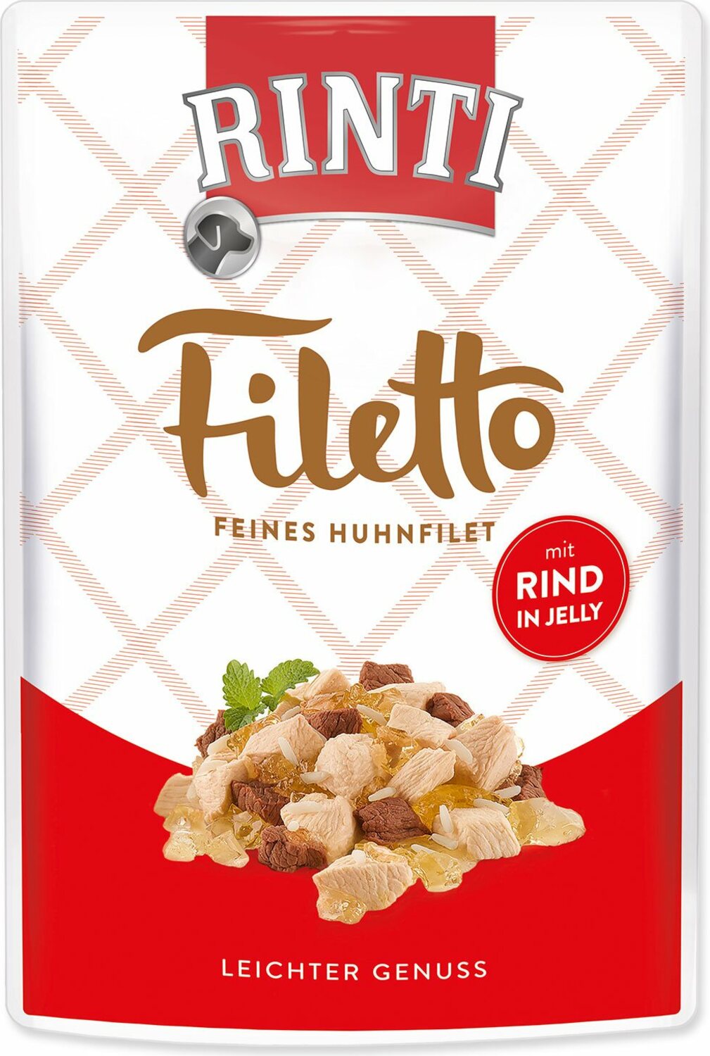 Kapsička Rinti Filetto Adult kuře a hovězí v želé 100g