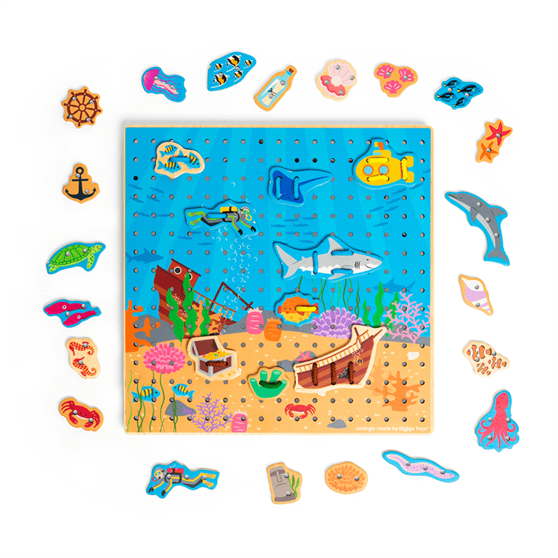 Bigjigs Toys Provlékací deska moře