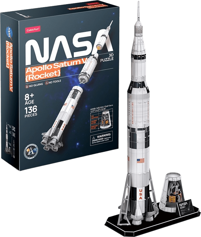 Puzzle 3D Raketa Apollo Saturn V Rocket - 136 dílů
