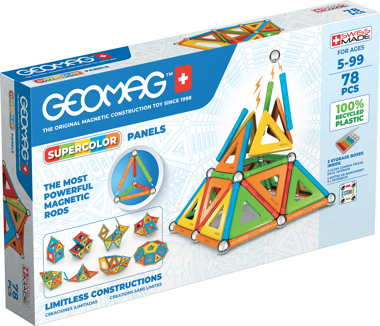 Geomag Supercolor recyklováno 78 kusů