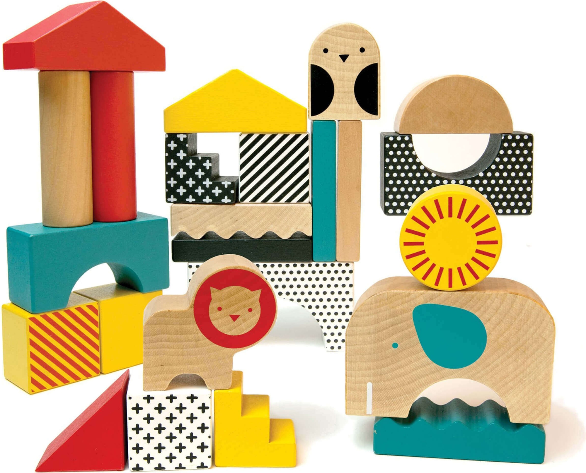 Petit Collage Dřevěné kostky zvířátka