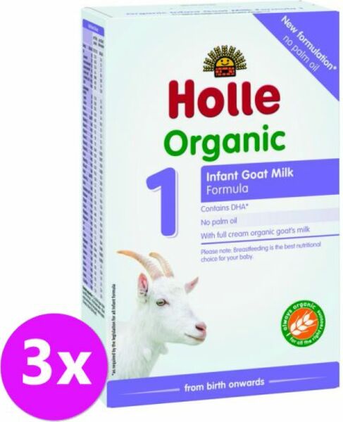 3x HOLLE Bio Dětská mléčná výživa na bázi kozího mléka 1 počáteční