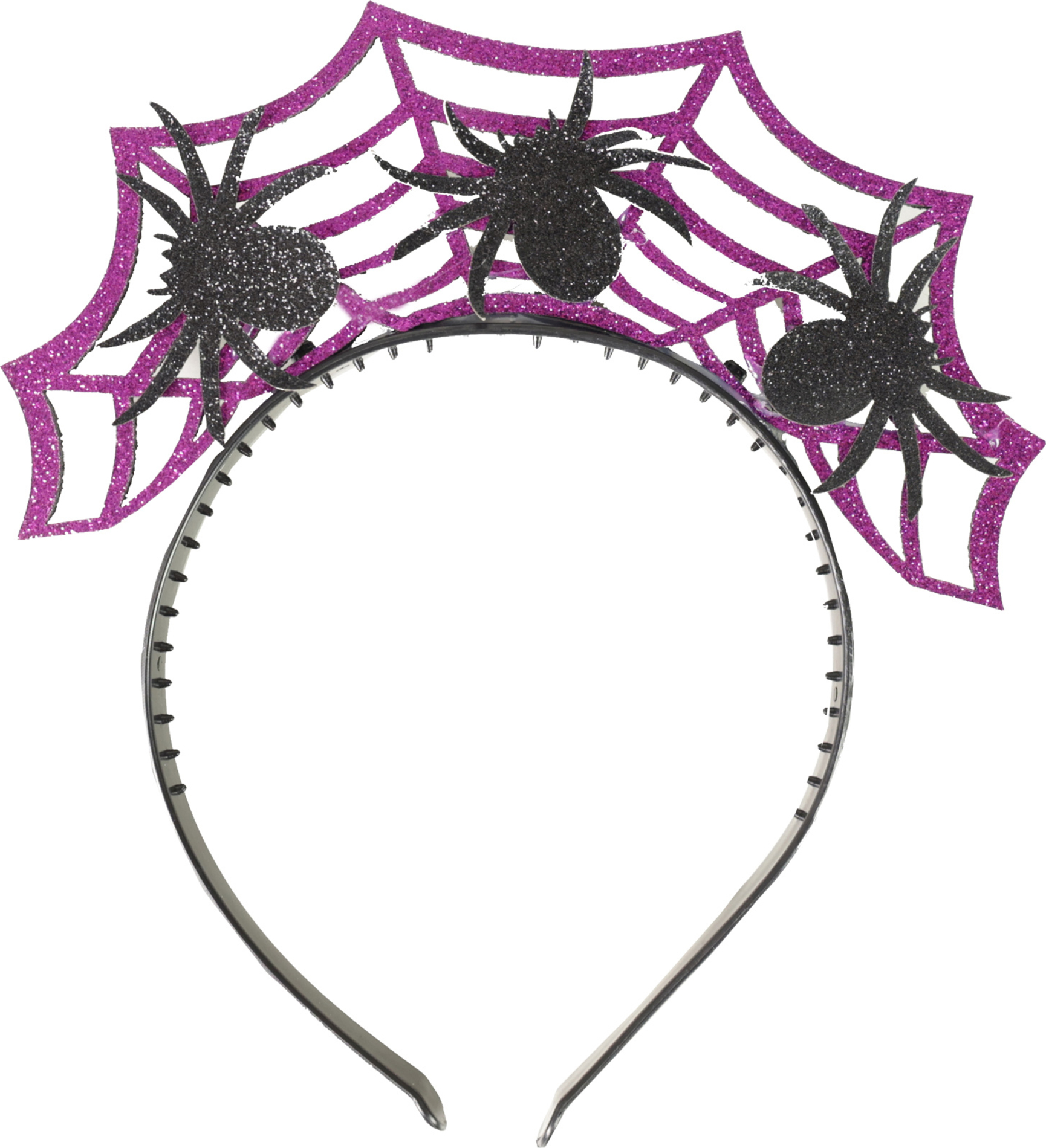 Čelenka Halloween fialová s pavouky