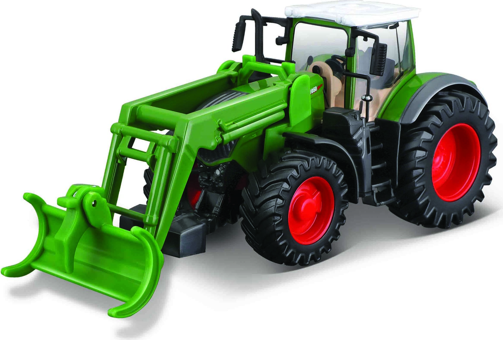 Bburago 10 cm Farm Tractor with front loader - Fendt 1050 Vario + logging Grab