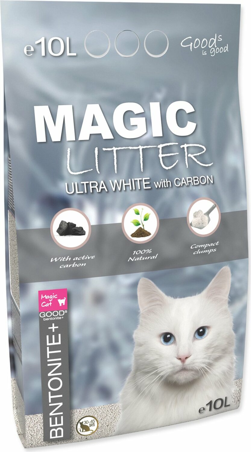 Podestýlka Magic Litter Bentonite Ultra White with Carbon 10L