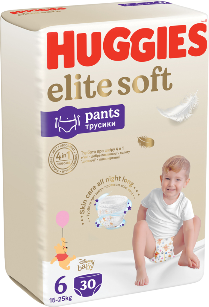 HUGGIES® Elite Soft Pants Kalhotky plenkové jednorázové 6 (15-25 kg) 30 ks