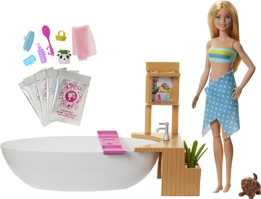 Barbie Wellness panenka v lázních herní set