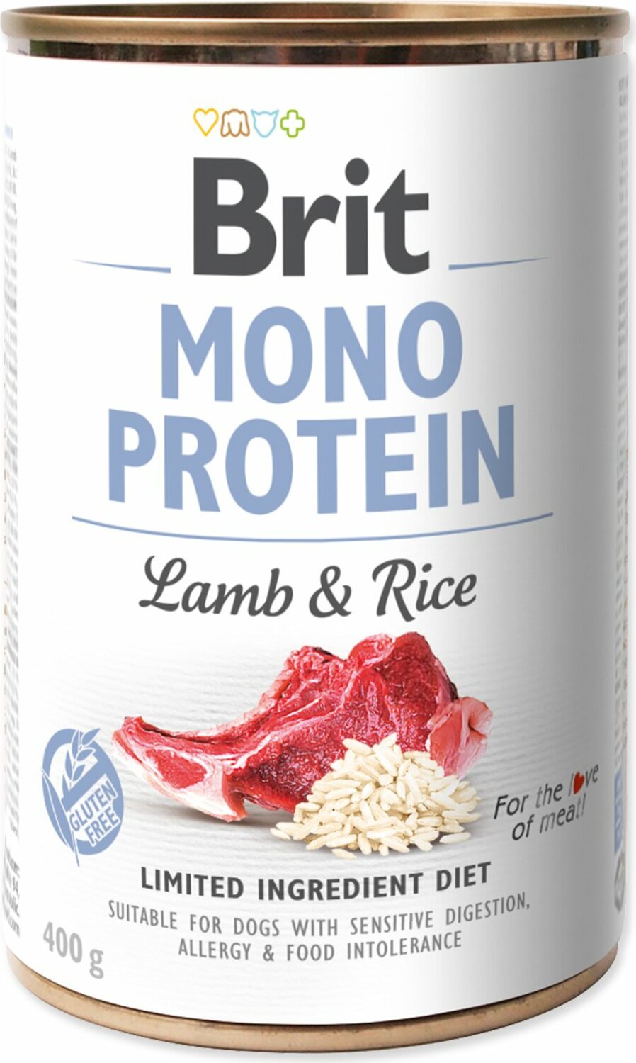 Konzerva Brit Mono protein jehně s rýží 400g