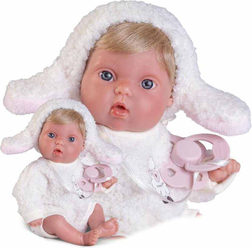 Antonio Juan 85317-2 Picolín ovečka -realistická bábika bábätko s celovinylovým telom