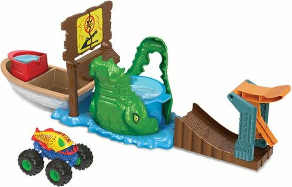 Mattel Hot Wheels Monster trucky color shifters zuřivý krokodýl