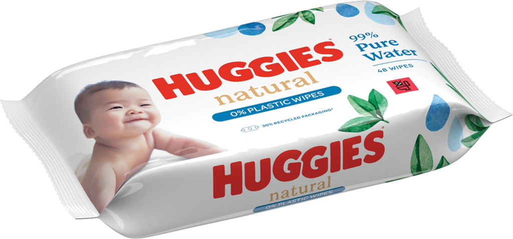 HUGGIES® Natural Pure Water Ubrousky vlhčené 48 ks